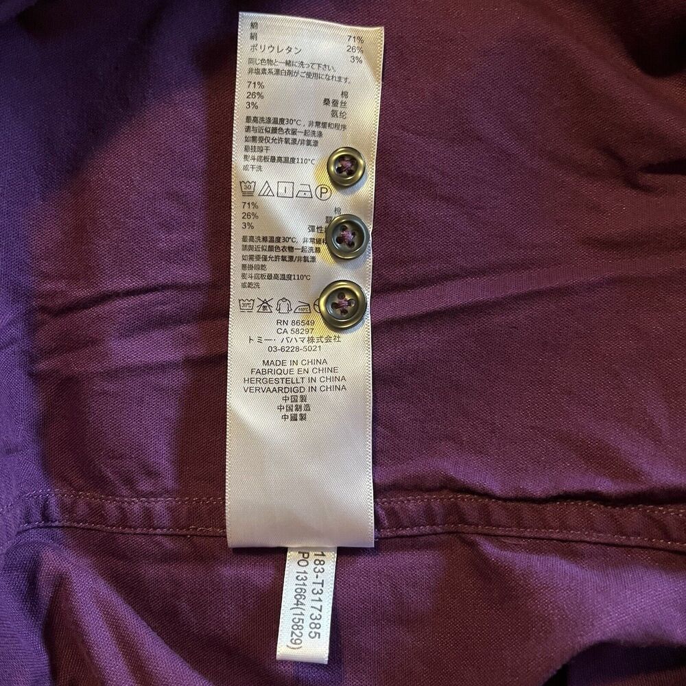 Tommy Bahama Men's XL Shirt Oasis Twill Solid Thistle Purple Silk Blend - Picture 14 of 14